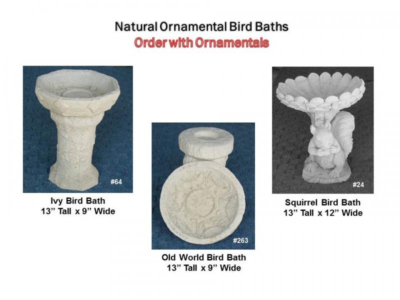 Natural Ornamental Bird Bath